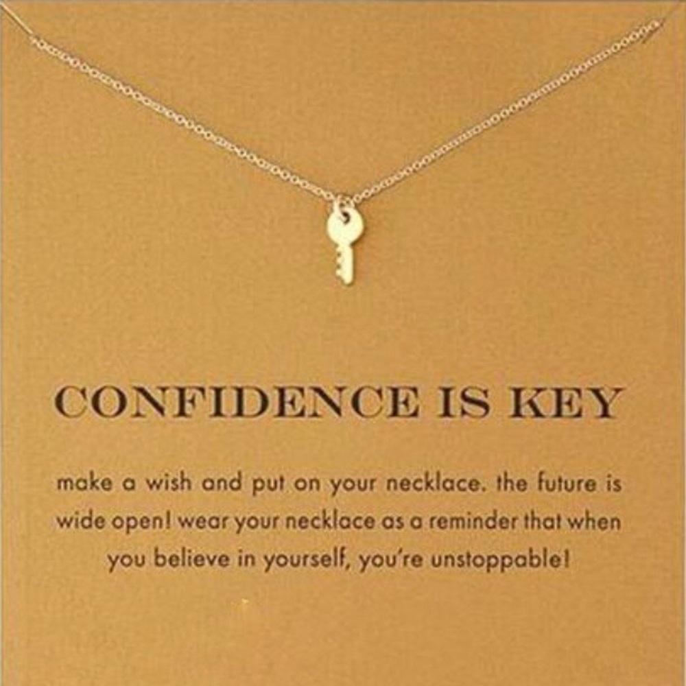 🔑 14k Gold Dipped Confidence is Key Necklace - Picture 2 of 4